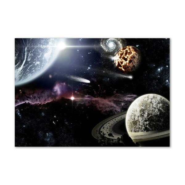 Cuadro de cristal templado moderno horizontal Galaxia