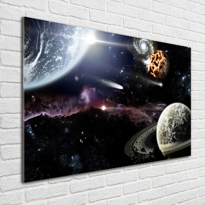 Cuadro de cristal templado moderno horizontal Galaxia