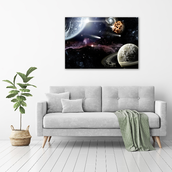 Cuadro de cristal templado moderno horizontal Galaxia