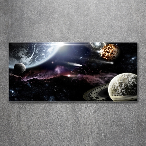 Cuadro de cristal templado moderno horizontal Galaxia