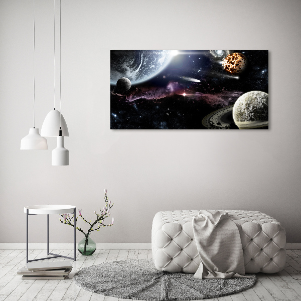 Cuadro de cristal templado moderno horizontal Galaxia
