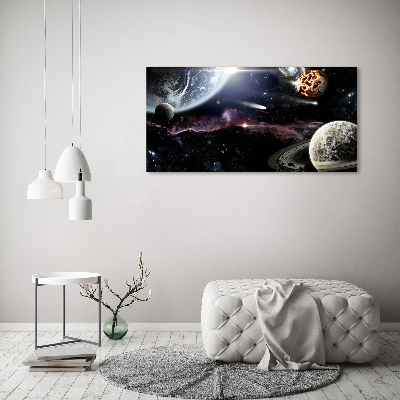 Cuadro de cristal templado moderno horizontal Galaxia