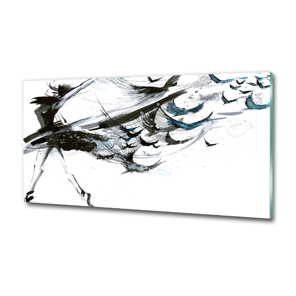 Cuadro de cristal templado moderno horizontal Bailarina