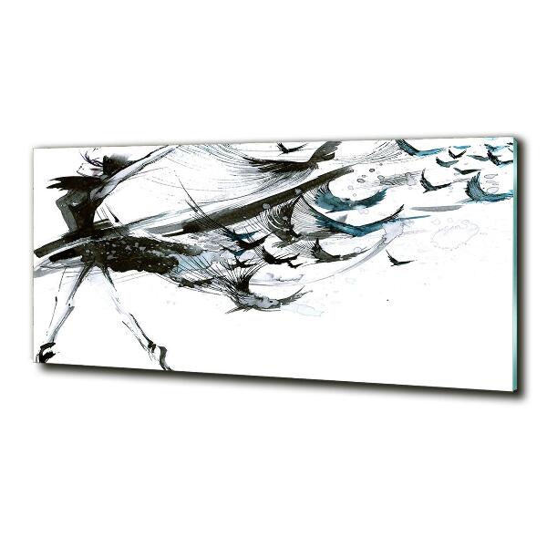 Cuadro de cristal templado moderno horizontal Bailarina
