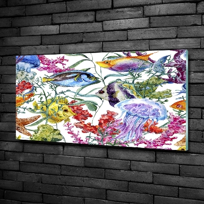 Foto en cristal de alta calidad con impresión uv horizontal Arrecife de coral