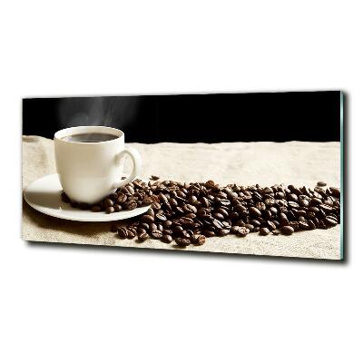 Cuadro decorativo de vidrio para salón horizontal Café aromático
