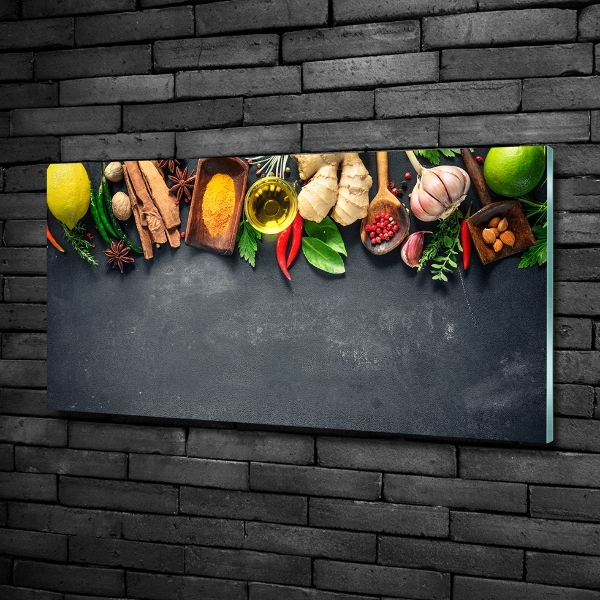 Foto en cristal de alta calidad con impresión uv horizontal Hierbas y especias