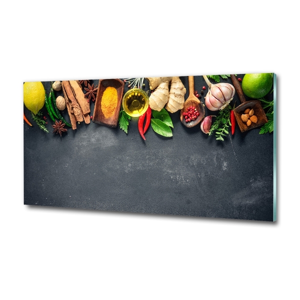 Foto en cristal de alta calidad con impresión uv horizontal Hierbas y especias
