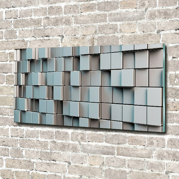 Cuadro de cristal templado moderno horizontal Muro de cubos