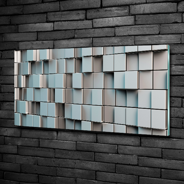 Cuadro de cristal templado moderno horizontal Muro de cubos
