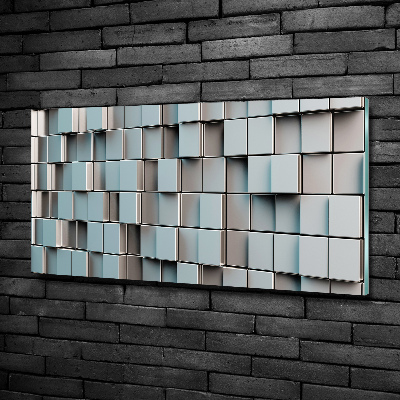 Cuadro de cristal templado moderno horizontal Muro de cubos