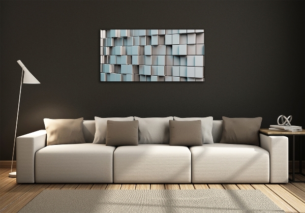 Cuadro de cristal templado moderno horizontal Muro de cubos