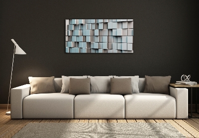 Cuadro de cristal templado moderno horizontal Muro de cubos