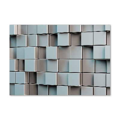 Cuadro de cristal templado moderno horizontal Muro de cubos