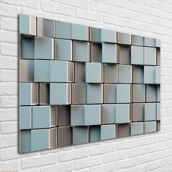 Cuadro de cristal templado moderno horizontal Muro de cubos