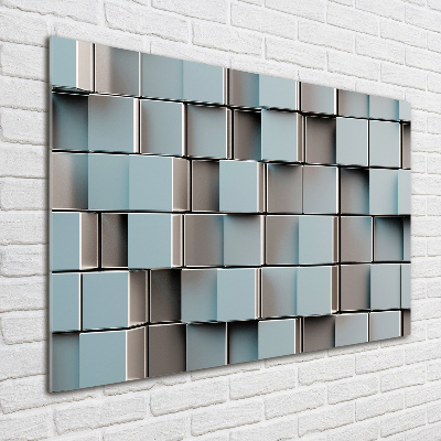 Cuadro de cristal templado moderno horizontal Muro de cubos