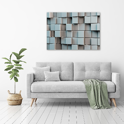 Cuadro de cristal templado moderno horizontal Muro de cubos