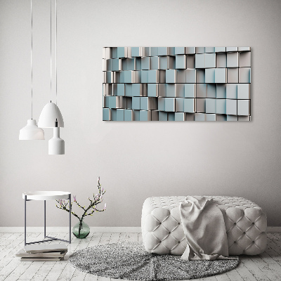 Cuadro de cristal templado moderno horizontal Muro de cubos