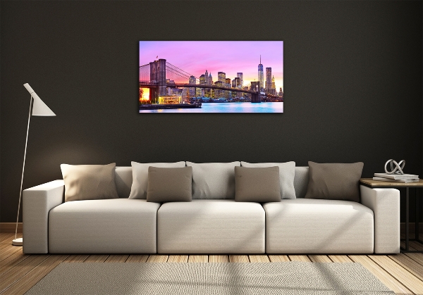 Impresión en cristal con acabado brillante horizontal Manhattan Nueva York