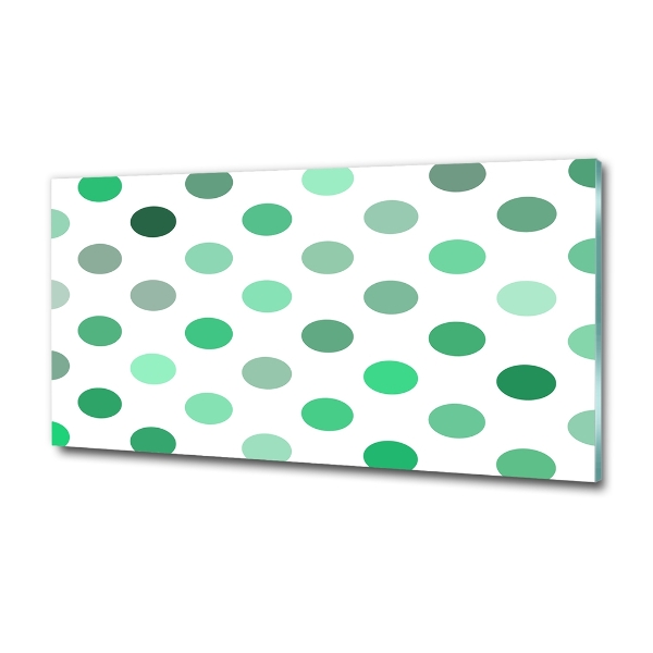 Cuadro de cristal templado moderno horizontal Puntos verdes