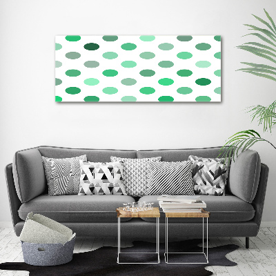 Cuadro de cristal templado moderno horizontal Puntos verdes