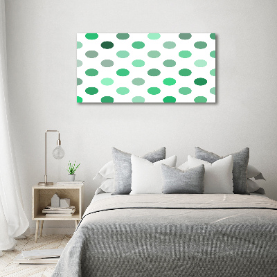 Cuadro de cristal templado moderno horizontal Puntos verdes