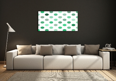 Cuadro de cristal templado moderno horizontal Puntos verdes