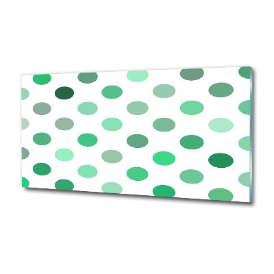 Cuadro de cristal templado moderno horizontal Puntos verdes