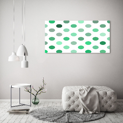 Cuadro de cristal templado moderno horizontal Puntos verdes