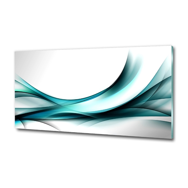 Cuadro decorativo de vidrio para salón horizontal Ondas abstractas