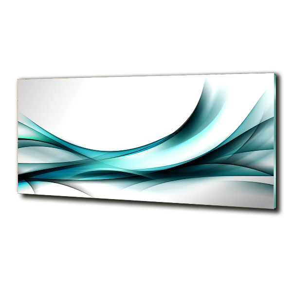 Cuadro decorativo de vidrio para salón horizontal Ondas abstractas