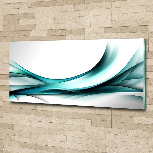 Cuadro decorativo de vidrio para salón horizontal Ondas abstractas