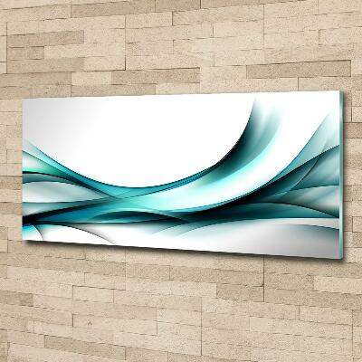 Cuadro decorativo de vidrio para salón horizontal Ondas abstractas