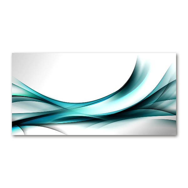 Cuadro decorativo de vidrio para salón horizontal Ondas abstractas