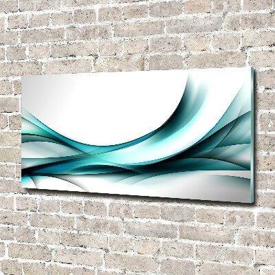 Cuadro decorativo de vidrio para salón horizontal Ondas abstractas