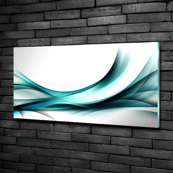 Cuadro decorativo de vidrio para salón horizontal Ondas abstractas