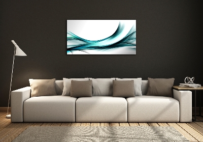Cuadro decorativo de vidrio para salón horizontal Ondas abstractas