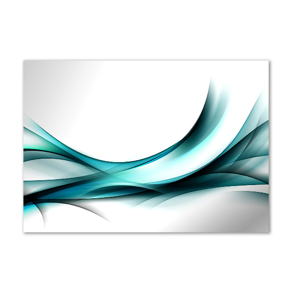 Cuadro decorativo de vidrio para salón horizontal Ondas abstractas