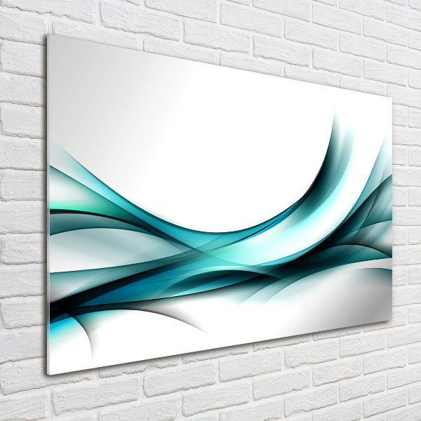 Cuadro decorativo de vidrio para salón horizontal Ondas abstractas