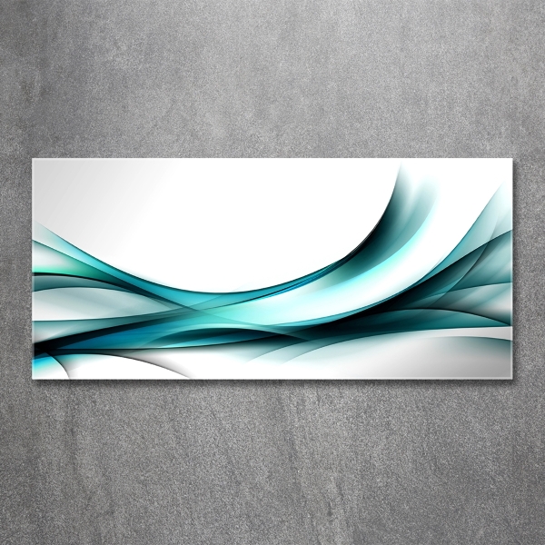 Cuadro decorativo de vidrio para salón horizontal Ondas abstractas