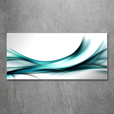 Cuadro decorativo de vidrio para salón horizontal Ondas abstractas