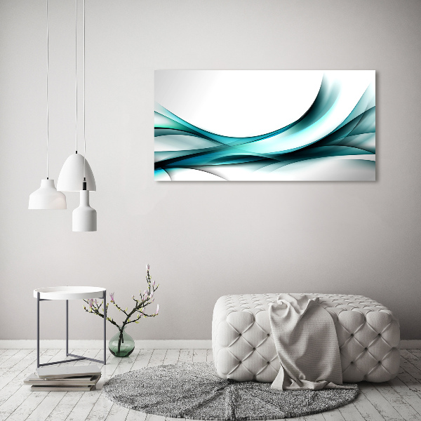 Cuadro decorativo de vidrio para salón horizontal Ondas abstractas
