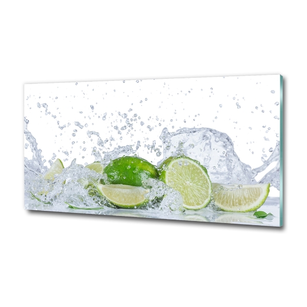 Cuadro de cristal templado moderno horizontal Limas y agua