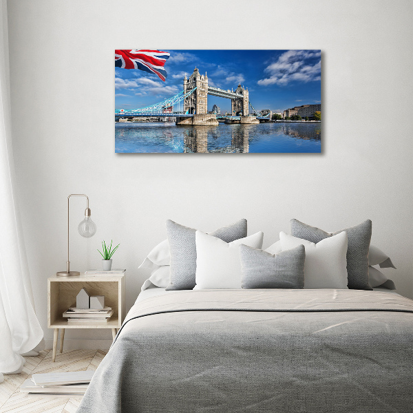 Cuadro decorativo de vidrio para salón horizontal Puente de la Torre de Londres