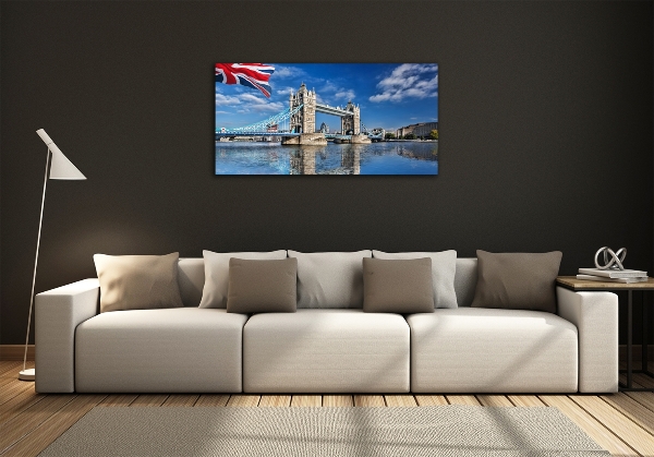 Cuadro decorativo de vidrio para salón horizontal Puente de la Torre de Londres