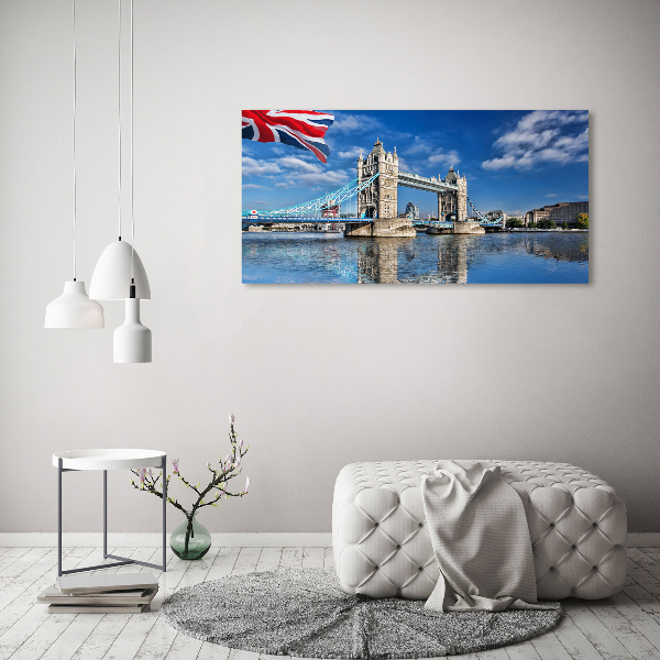 Cuadro decorativo de vidrio para salón horizontal Puente de la Torre de Londres