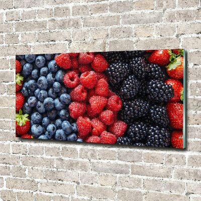 Foto en cristal de alta calidad con impresión uv horizontal Frutos del bosque