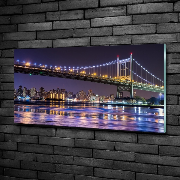 Foto en cristal de alta calidad con impresión uv horizontal Puente de Nueva York