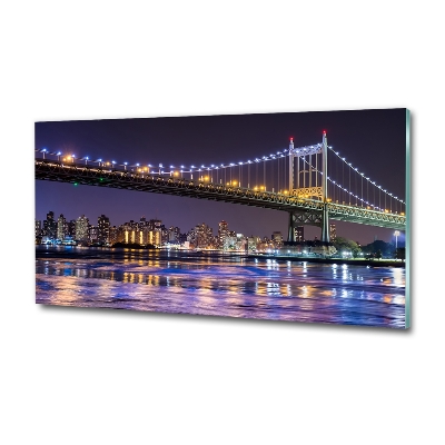 Foto en cristal de alta calidad con impresión uv horizontal Puente de Nueva York