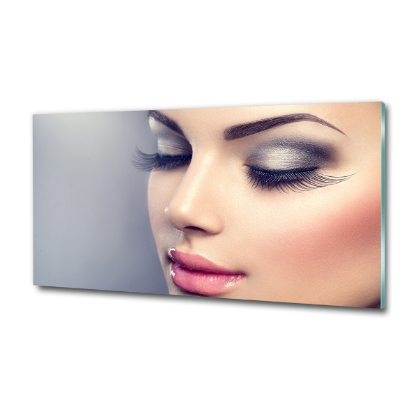 Cuadro decorativo de vidrio para salón horizontal Maquillaje perfecto